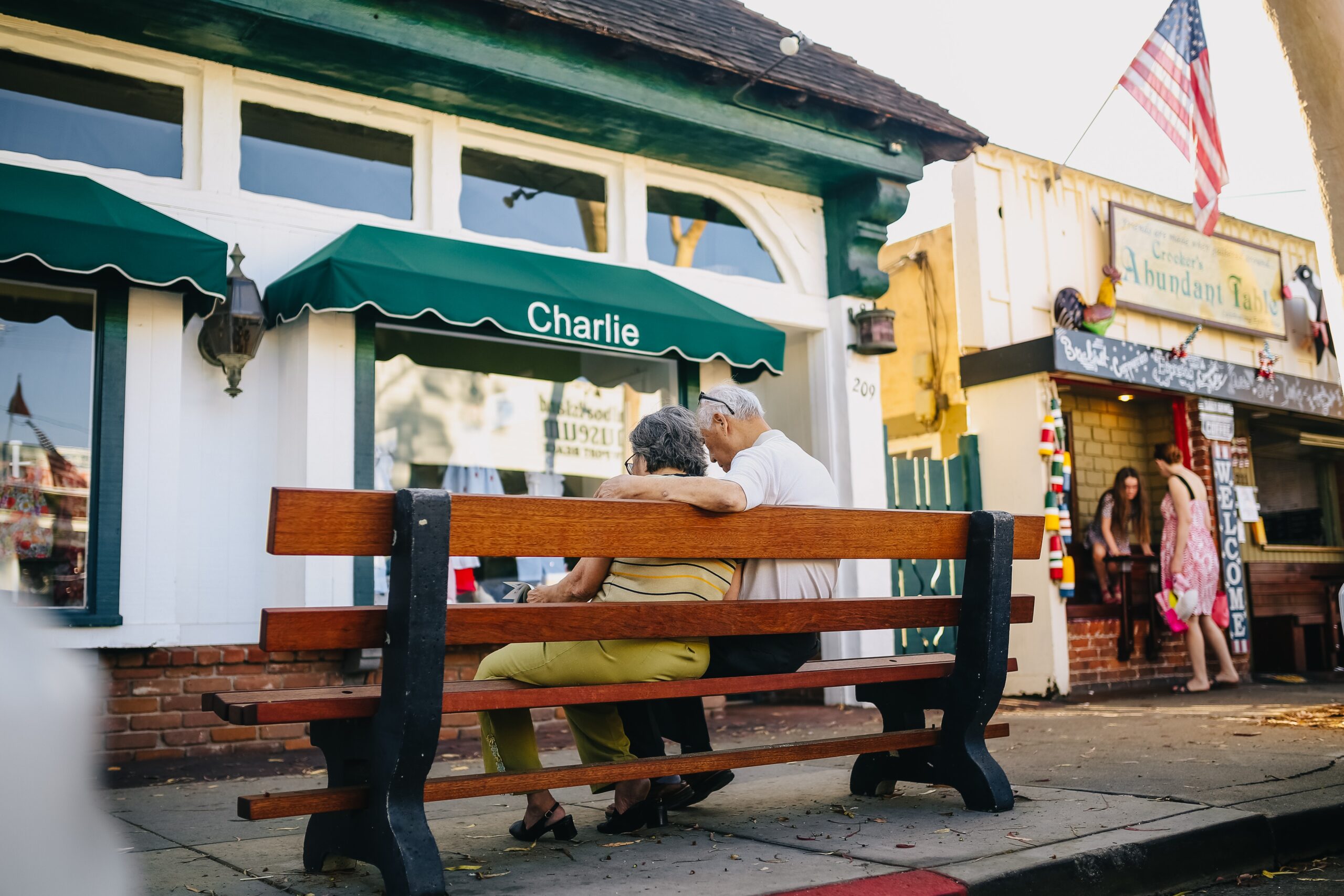 Old Couple Sitting on a Bench